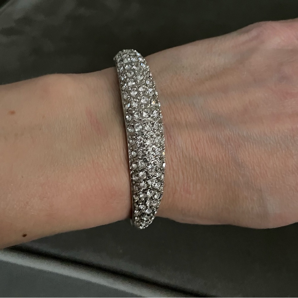 Silver diamond studded bracelet